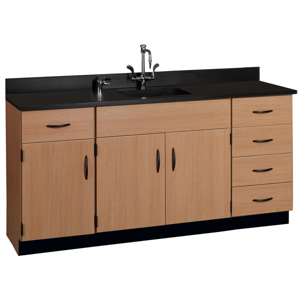 Wall Work Counter with Sink, Three Doors & Five Drawers Schools In